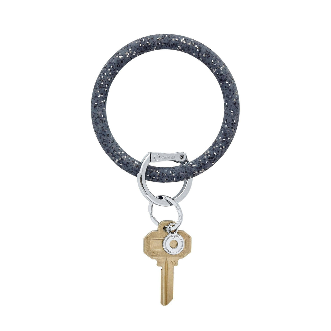 Silicone Big O® Key Ring - Back in Black Confetti
